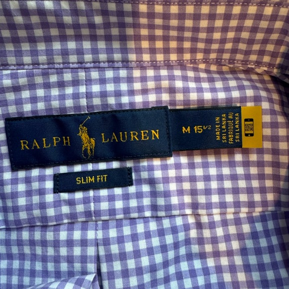 Ralph Lauren Slim Fit Gingham Stretch Poplin Shirt - Picture 5 of 5